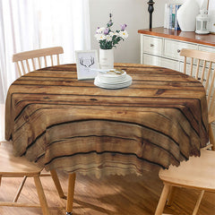 Lofaris Pastoral Wooden Stripes Dining Round Tablecloth