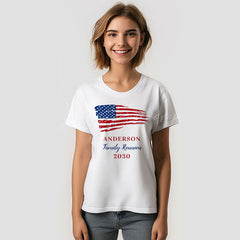 Lofaris Patriotic Family Reunion Custom USA Flag T-Shirt