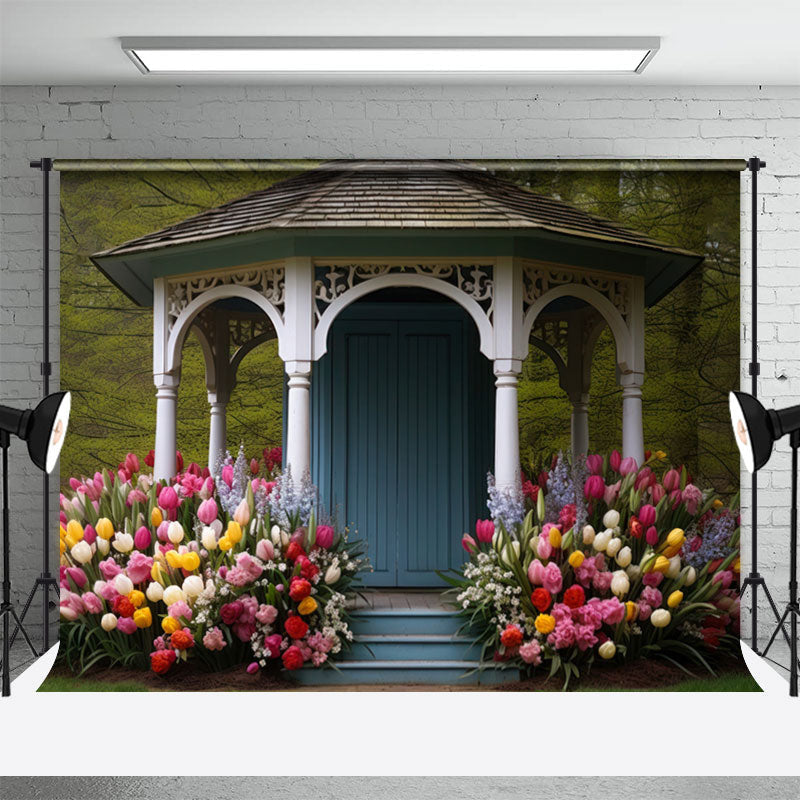 Lofaris Pavilion Tulip Anthemy Outdoors Spring Backdrop