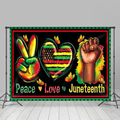 Lofaris Peace Love Heart Juneteenth Photo Booth Backdrop