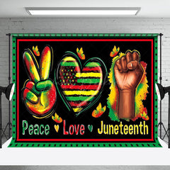 Lofaris Peace Love Heart Juneteenth Photo Booth Backdrop