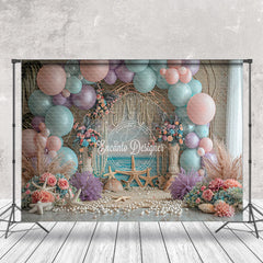 Lofaris Pearl Balloons Summer Coastal Cake Smash Backdrop