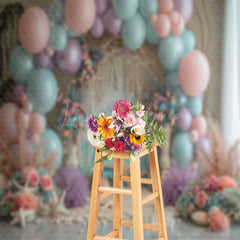 Lofaris Pearl Balloons Summer Coastal Cake Smash Backdrop