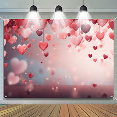 Lofaris Pendant Pink Red Heart Bokeh Valentines Day Backdrop