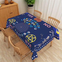 Lofaris Pentagram Skeleton Letters Blue Divination Tablecloth