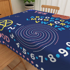 Lofaris Pentagram Skeleton Letters Blue Divination Tablecloth