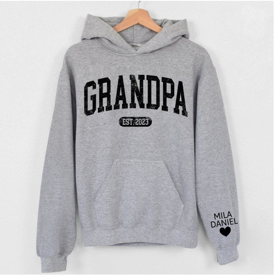 Lofaris Personalize Grandpa Papa Dad Gift Custom Name Hoodie