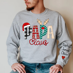 Lofaris Personalize Name Papa Claus Christmas Sweatshirt