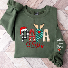 Lofaris Personalize Name Papa Claus Christmas Sweatshirt