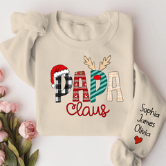 Lofaris Personalize Name Papa Claus Christmas Sweatshirt