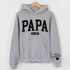 Lofaris Personalize Papa Grandpa Gift Custom Name Hoodie