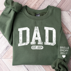 Lofaris Personalize Retro Dad Name Est Year Kids Sweatshirt