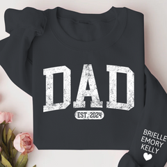 Lofaris Personalize Retro Dad Name Est Year Kids Sweatshirt