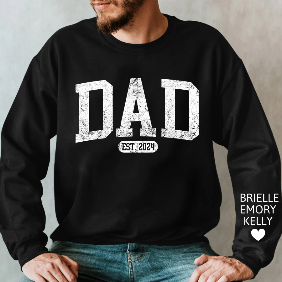 Lofaris Personalize Retro Dad Name Est Year Kids Sweatshirt