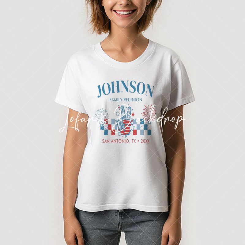 Lofaris Personalized 4th Of July Family Reunion T-Shirt