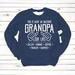 Lofaris Personalized Awesome Grandpa And Kids Sweatshirt