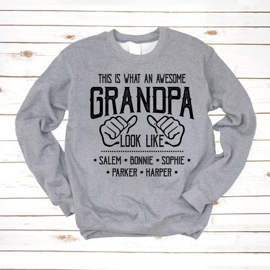 Lofaris Personalized Awesome Grandpa And Kids Sweatshirt