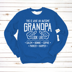 Lofaris Personalized Awesome Grandpa And Kids Sweatshirt