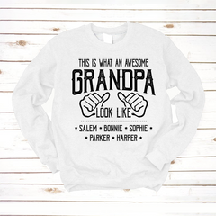 Lofaris Personalized Awesome Grandpa And Kids Sweatshirt