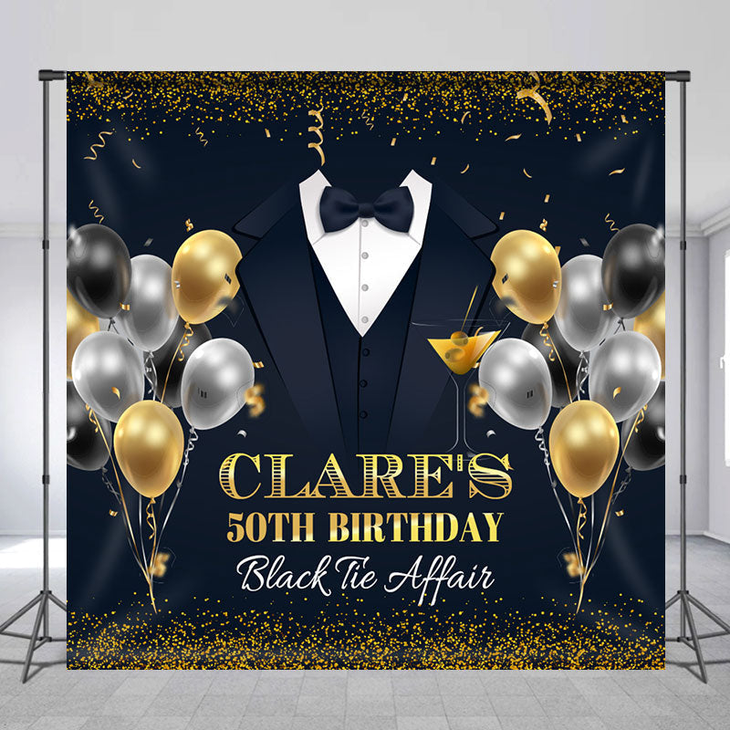 Lofaris Personalized Balloon Suit Tie 50th Birthday Backdrop