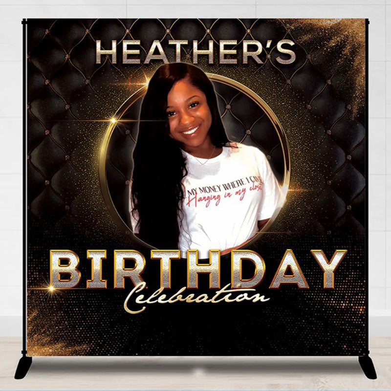 Lofaris Personalized Black Birthday Backdrop With Photo