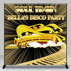 Lofaris Personalized Black Gold Soul Train Disco Party Backdrop