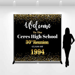 Lofaris Personalized Black High School 30th Reunion Backdrop