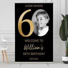 Lofaris Personalized Black Look Whos Birthday Welcome Sign