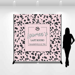 Lofaris Personalized Black Pink Last Rodeo Party Backdrop