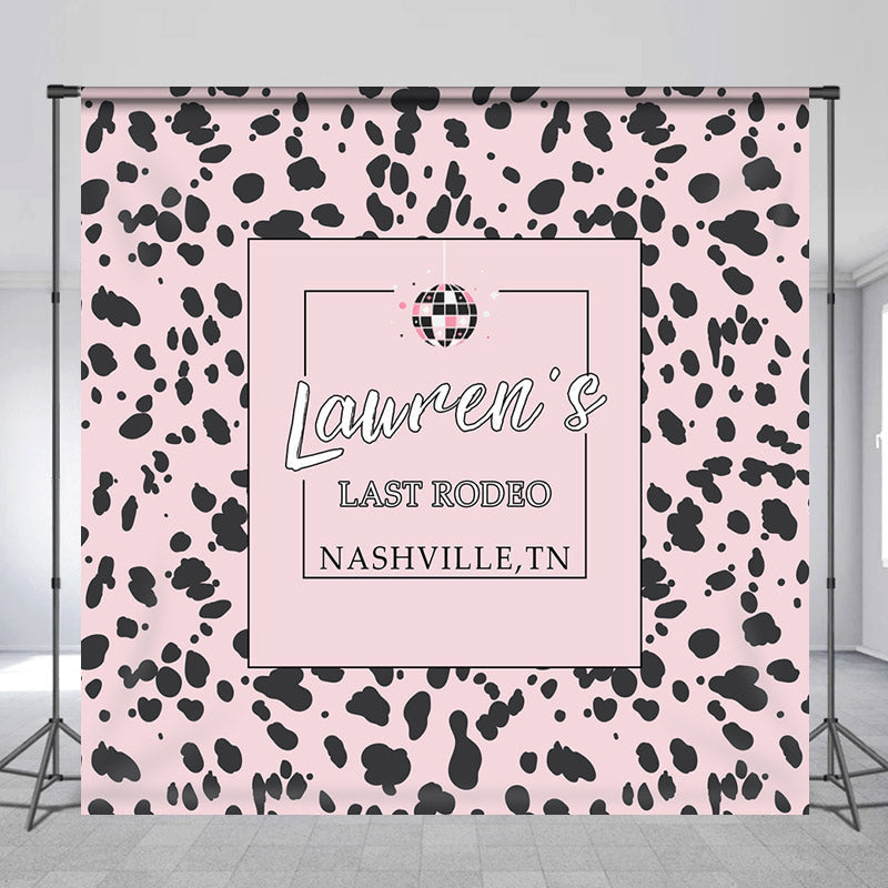 Lofaris Personalized Black Pink Last Rodeo Party Backdrop