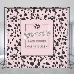 Lofaris Personalized Black Pink Last Rodeo Party Backdrop