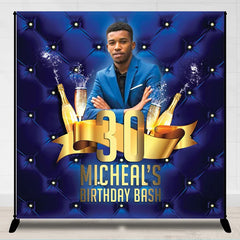 Lofaris Personalized Blue 30th Birthday Backdrop With Photo