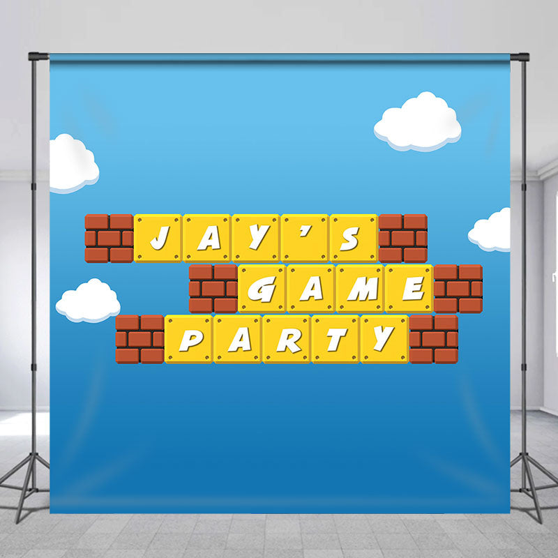 Lofaris Personalized Blue Sky Game Party Birthday Backdrop