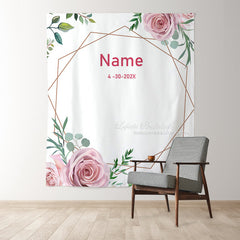 Lofaris Personalized Blush Roses Bridal Shower Party Backdrop