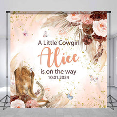 Lofaris Personalized Boho Floral Cowgirl Baby Shower Backdrop