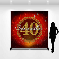 Lofaris Personalized Bokeh Glitter Red 40th Birthday Backdrop