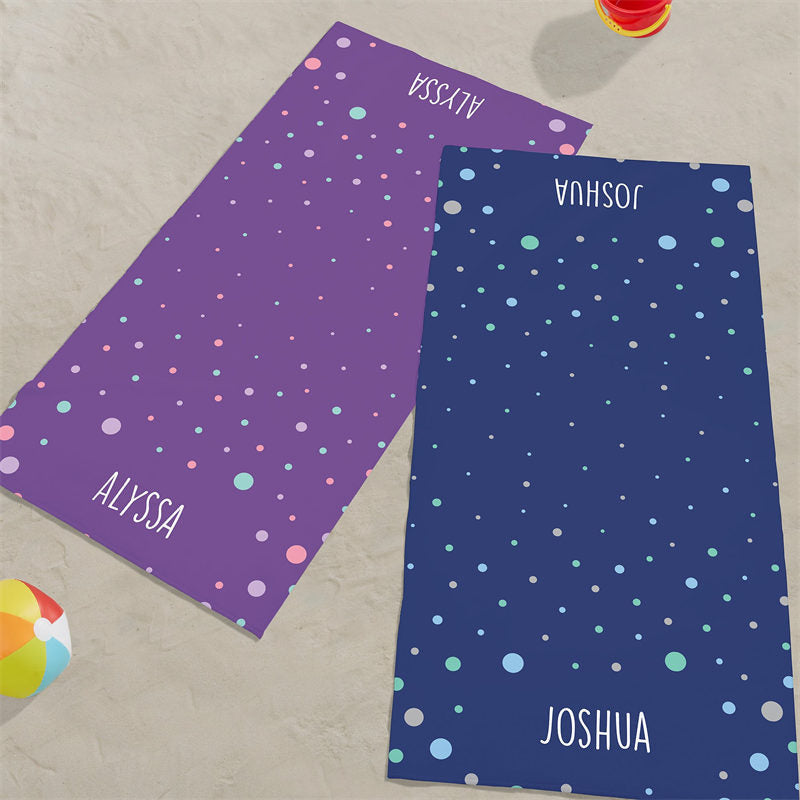 Lofaris Personalized Bright Color Dots Beach Towel With Name