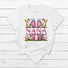 Lofaris Personalized Bunny Nana And Kids Easter T-Shirt