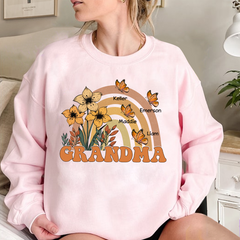 Lofaris Personalized Butterfly Floral Autumn Grandma Sweatshirt