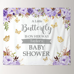 Lofaris Personalized Butterfly Floral Baby Shower Backdrop