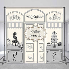 Lofaris Personalized Cafe Cake Shop 2nd Birthday Backdrop