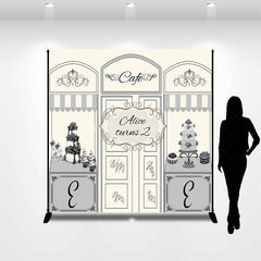 Lofaris Personalized Cafe Cake Shop 2nd Birthday Backdrop