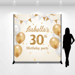 Lofaris Personalized Champagne Color 30th Birthday Backdrop