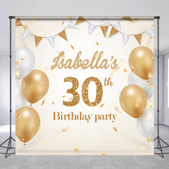 Lofaris Personalized Champagne Color 30th Birthday Backdrop