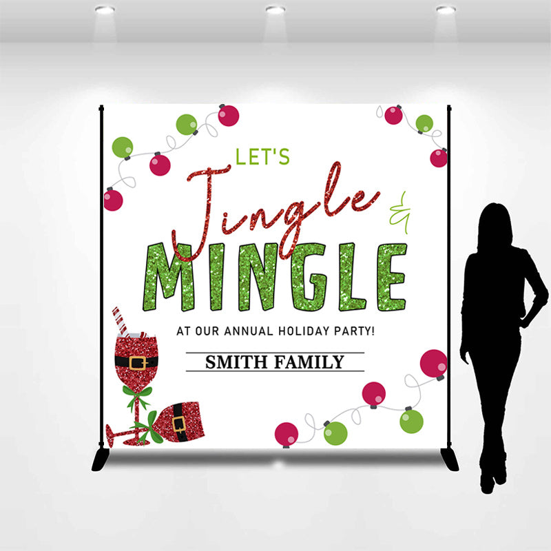 Personalized Christmas Annual Holiday Party Backdrop - Lofaris