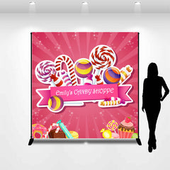 Lofaris Personalized Colorful Candy Shoppe Birthday Backdrop