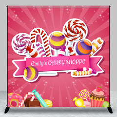 Lofaris Personalized Colorful Candy Shoppe Birthday Backdrop