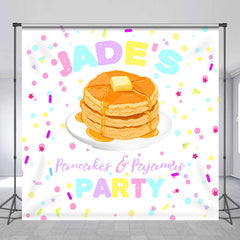 Lofaris Personalized Colorful Pancake Pajamas Party Backdrop