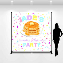 Lofaris Personalized Colorful Pancake Pajamas Party Backdrop