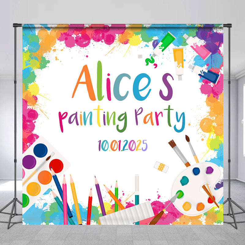 Lofaris Personalized Colorful Pigment Painting Party Backdrop